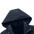 thumbnail image 5 of LYSMORA Mens Mid Length Detachable Hood Quilted Puffer Coat Zip Snap Windproof Winter Warm Parka Business Casual Outerwear Jacket, 5 of 7