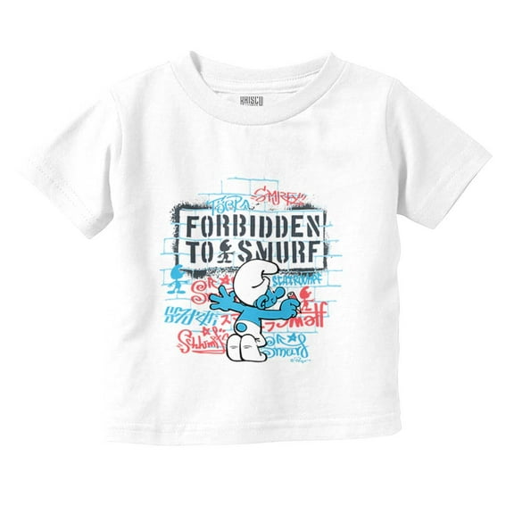 Smurfs Cartoon Cool Urban Graffiti Toddler Boy Girl T Shirt Infant Toddler Brisco Brands 18M