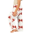thumbnail image 4 of YOUYEDIAN Bow Print Pajama Pants for Girls Stretch Drawstring Lounge Pants with Pockets Bow Print Casual Wide Leg Pjs Bottoms Red 3-4 Years, 4 of 5