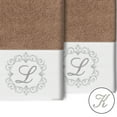 thumbnail image 2 of Authentic Hotel and Spa  100% Turkish Cotton Monica 2PC Embellished Hand Towel Set Latte K, 2 of 3