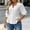 White, variant on IUYRTFE Women's Plus Size Collared Blouse 3/4 Puff Sleeve Button Down Peplum Top