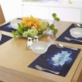 thumbnail image 4 of Ambesonne Floral Place Mats Set of 4, Lotus with Dew Drops, Standard Size, Indigo Sky Blue, 4 of 6