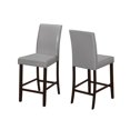 thumbnail image 1 of Monarch Specialties Dining Chair, Set Of 2, Counter Height, Upholstered, Kitchen, Dining Room, Pu Leather Look, Wood Legs, Grey, Brown, Transitional, 1 of 2