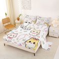 thumbnail image 2 of Homewish Kawaii Pet Cat Bed Sheets,Lovely Flowers Bowtie Full Size Sheets,White,4-Piece,1 Flat Sheet, 1 Fitted Sheet and 2 Pillowcases, 2 of 6