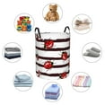 thumbnail image 6 of Daiia ladybugs On Black And White Striped1 Laundry Hamper With Handles Large Storage Basket/Toy Organizer/Dirty Clothes Collapsible Waterproof For College Dorms, Bedroom,Bathroom, 6 of 8