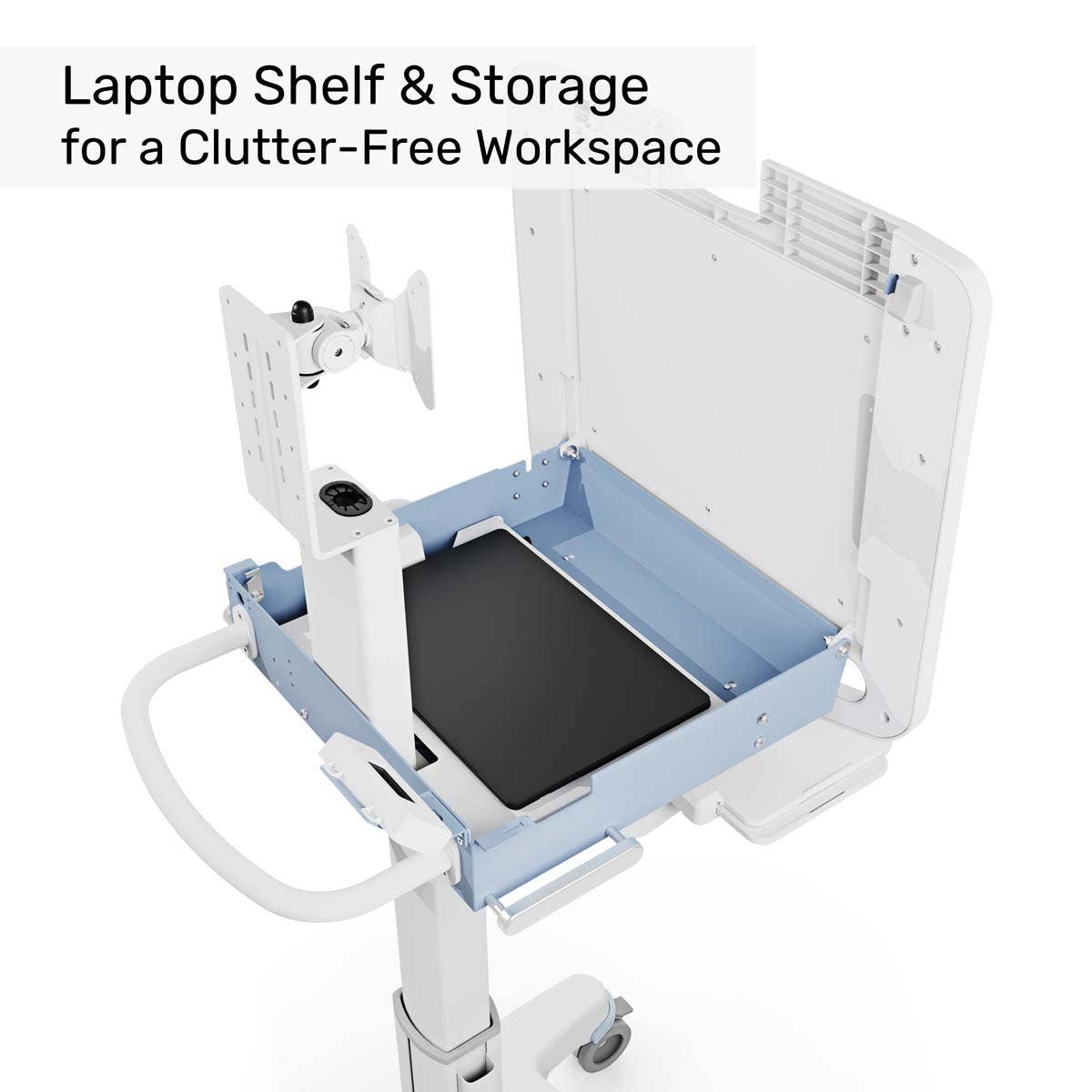 Luxor Vital Power Healthcare Workstation Cart, Freestanding