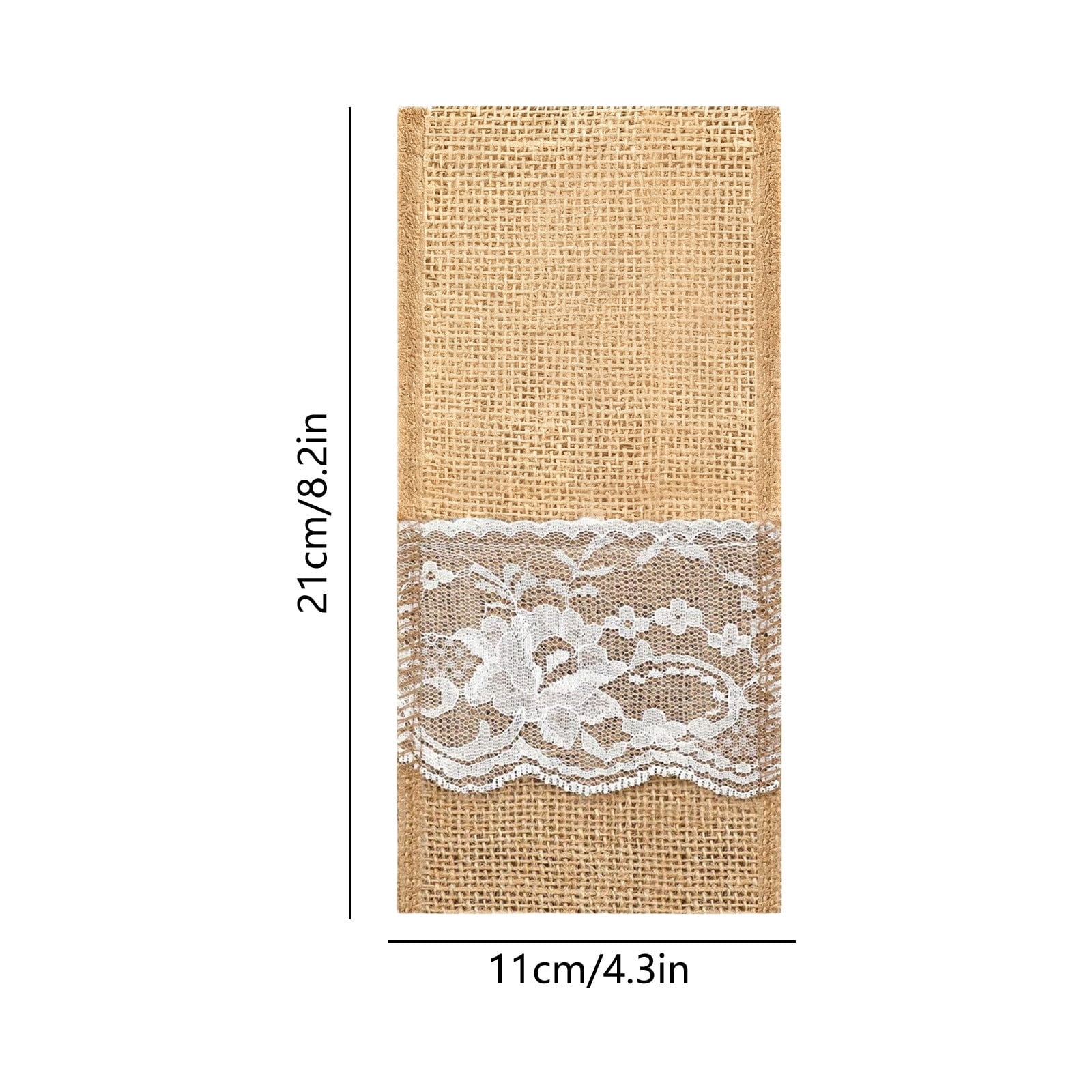 1Pc Cutlery Holder,Natural Burlap Tableware Utensil Holders,Burlap Lace Silverware Holder Linen Knife And Forks Cutlery Pouch Bag,Linen And Lace Cutlery Storage Bag For Vintage Rustic Wedding Party