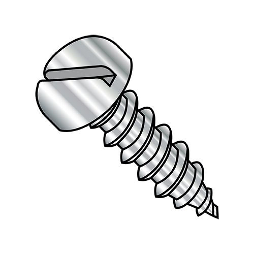 4-24X3/8 Slotted Pan Self Tapping Screw Type A B Fully Threaded 18 8 Stainless (Pack Qty 5,000) BC-0406ABSP188