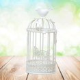 thumbnail image 2 of Large Bird Cage Candlestick Holder Europe Metal Iron Country Style Vintage Retro Tealight Candle Holders Home Decor (White), 2 of 3