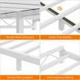 thumbnail image 4 of Queen Size Metal Platform Bed Frame, 8-Inch Low Profile, Wave Pattern Slat Support, No Box Spring Needed, Easy Assembly, White, 4 of 7