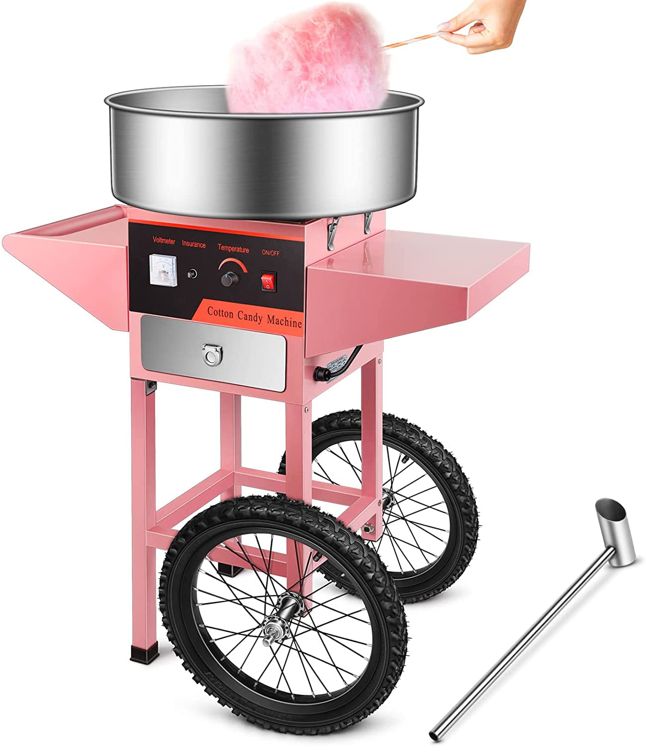 Candy Floss Making Machine Cart Pink Cotton Candyfloss Maker Party Commercial 