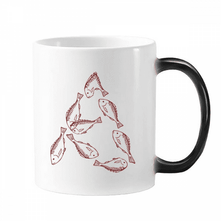 

Food Fish Around Seafood Letters Mug Changing Color Cup Morphing Heat Sensitive 12oz