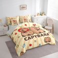 thumbnail image 3 of Homewish Brown Kawaii Capybara 7-Piece Twin Bedding Sets,Cartoon Animal Bedding Comforter Set,Rainbow Stars Pattern Sheet Sets For Girl Boy,Breathable Home Decor Reversible, 3 of 8