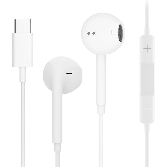 USB C Headphones Wired for iPhone 16/15 Pro Max Plus, Type C Earbuds for iPad Pro Air Mini, for MacBook Pro Air, Earphones for Google Pixel, Samsung, Control Mic, Volume