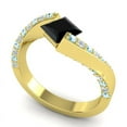 thumbnail image 2 of 1.20 Carat Designer Natural Diamond Black Onyx & Aquamarine Gemstone Engagement Ring for Ladies Solid 18K Yellow Gold Size 10.5 by Diamond-Capitals, 2 of 8