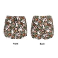 thumbnail image 5 of Vsdgher Rabbits on Floral Print Women's Running Double Layer Shorts High Waisted with Pockets Elastic Yoga Workout Athletic Gym Sports, 5 of 8