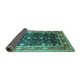 thumbnail image 2 of Ahgly Company Indoor Square Oriental Turquoise Blue Industrial Area Rugs, 3' Square, 2 of 4
