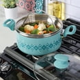thumbnail image 6 of Spice By Tia Mowry Savory Saffron 5 Quart Ceramic Nonstick Aluminum Dutch Oven with Lid and Steamer in Mint, 6 of 7
