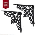 thumbnail image 2 of SaKeGa 8" X 8" , 2 Pack Shelf Brackets - Set of 2 Pcs SOLID CAST IRON Victorian, Colonial, Retro, Steampunck, Gothic, Baroque Medieval, 2 of 5