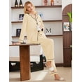 thumbnail image 3 of Ekouaer Pajamas for Women Set Winter Comfy Sleepwear 100% Cotton Pjs Long Sleeve Button Down Lounge Wear Sets, 3 of 6