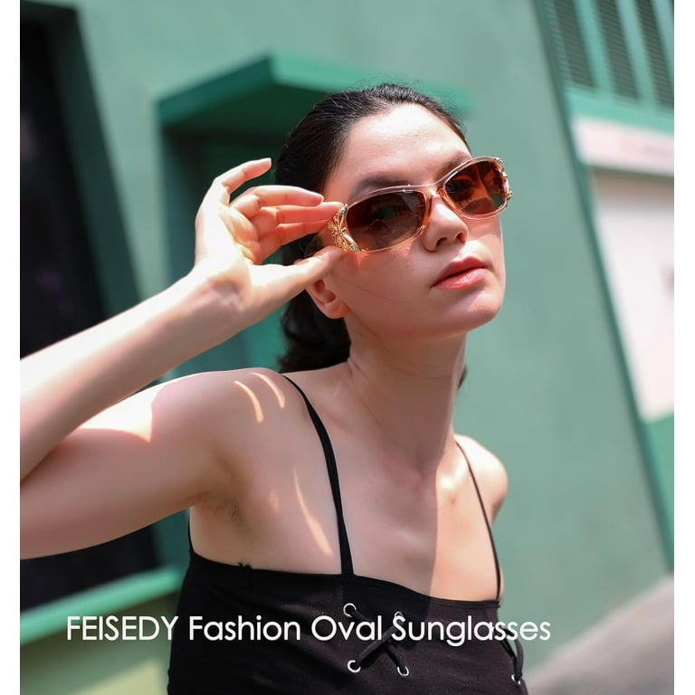 FEISEDY Trendy Polarized Y2K Sunglasses Wrap Around  display picture 3