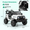 thumbnail image 3 of Gymax 12V Kids Ride on Truck Car w/Remote Control Threaded Wheels 3 Speeds LED Lights White, 3 of 10