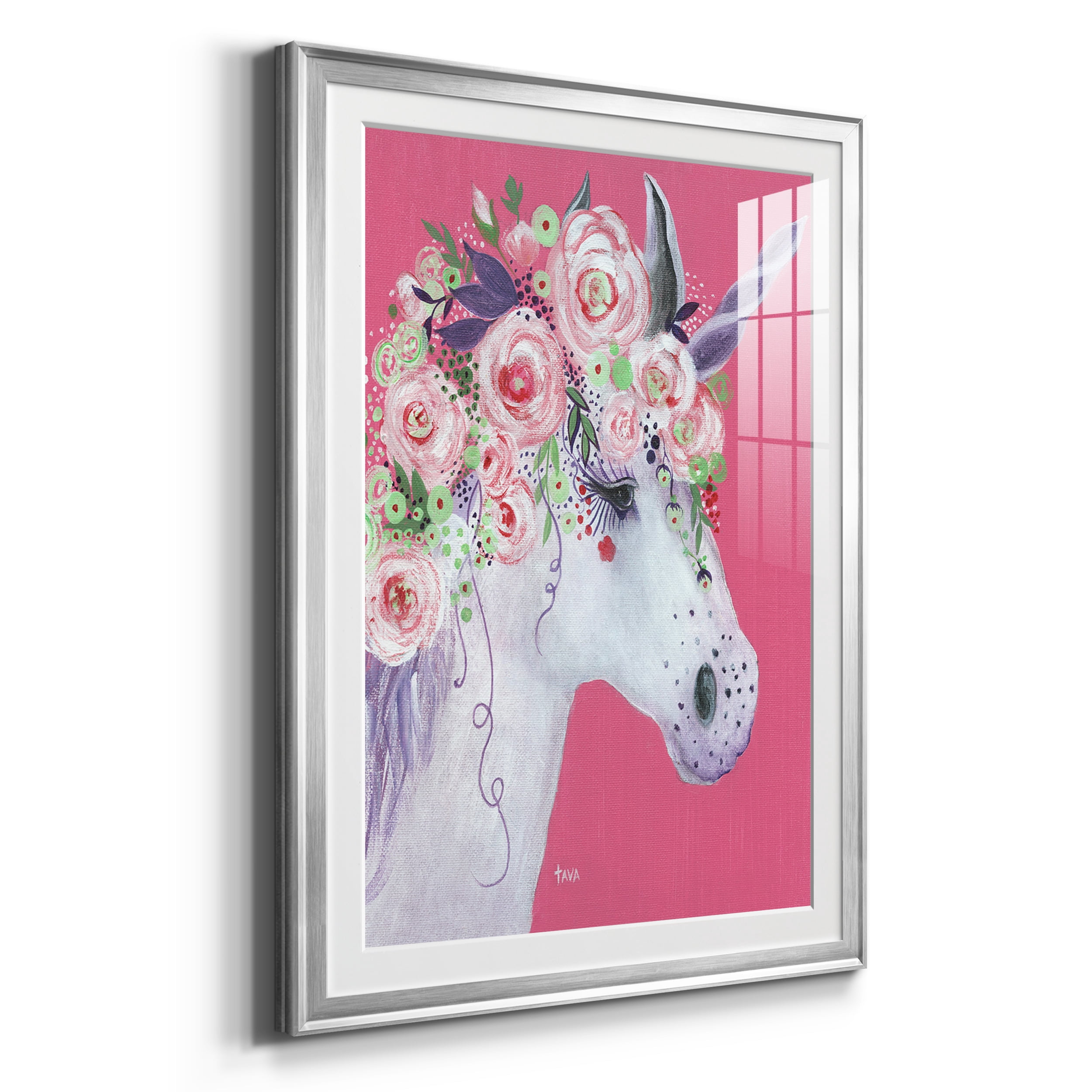 Unicorn II Premium Framed Prints Set of 3 - Ready to Hang - 26.5 x 36.5 Each - Silver Frame