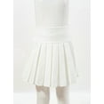 thumbnail image 3 of TSSOE School Uniform Girls Pleated Mini Skirt High Waist A-line Tennis Skirts White 13-14, 3 of 7