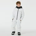 thumbnail image 2 of lnmuld Kids One-piece Solid Color Insulated Boys All Season Snowsuit Jumpsuit for Outdoor Winter Activities Thermal Windproof Soft Kids Romper Size:7-8 Years, 2 of 8