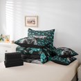 thumbnail image 6 of jejeloiu Teal Rose Cow 7-Piece Twin Bedding Sets Kids,Western Print Bedding Comforter Set,Reversible, 6 of 7