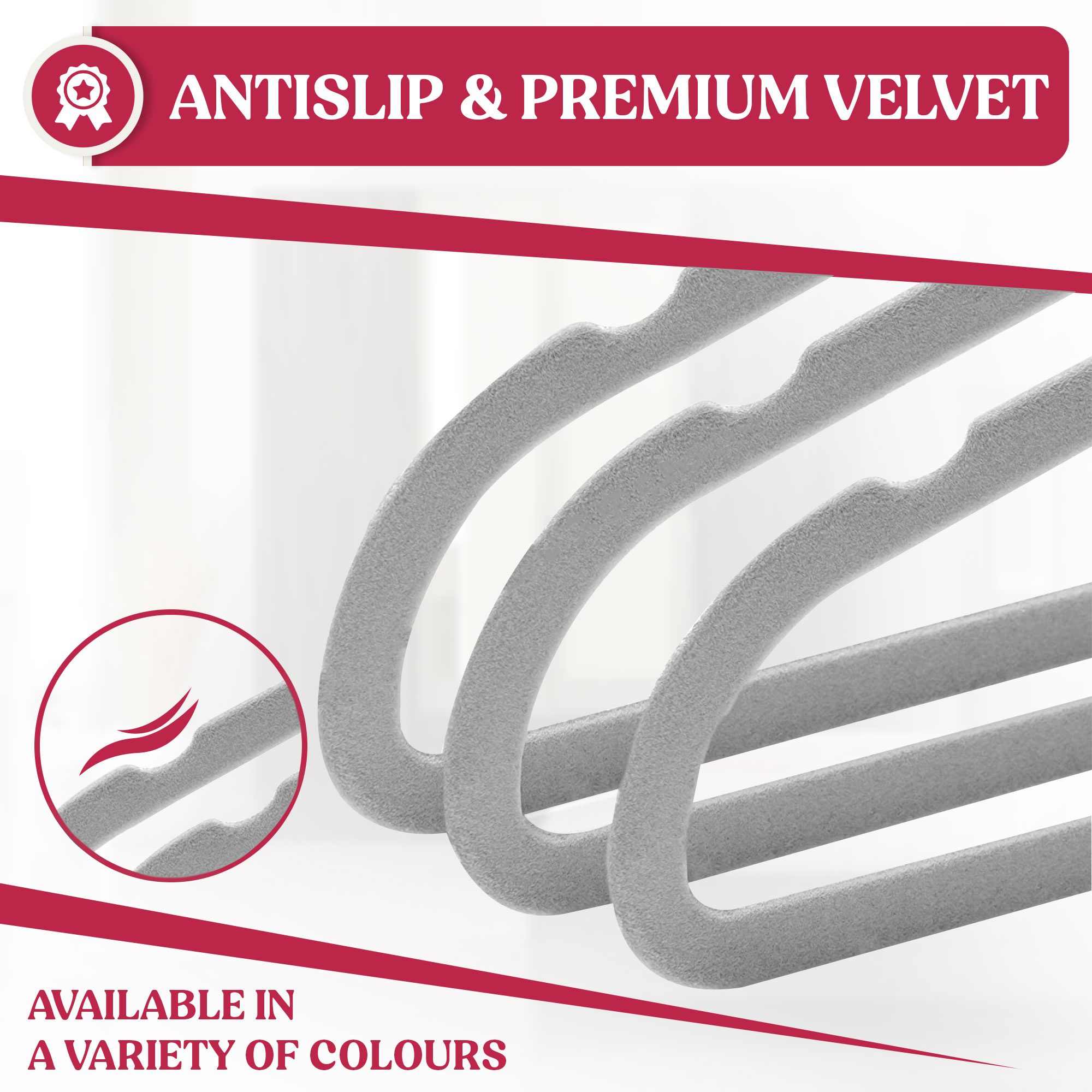Lux Decor Collection Velvet Hangers 30-Pack Gray photo 5