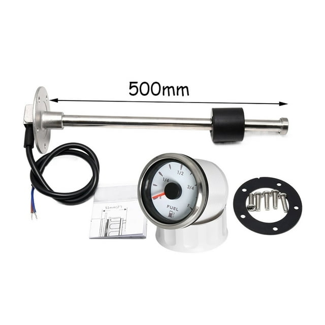 240-33 Fuel Float Sensor With 52mm Fuel Level Gauge 7 Color LED Oil Tank Level Indicator For Marine Boat Car Truck Empty To Ful ,Suits Most Tanks