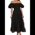 thumbnail image 1 of Vestidos Largos de Mujer con Escote Cuadrado, Corta Abullonada y Fruncido, Corte A, con y Fruncido. Negro M, 1 of 10