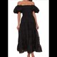 thumbnail image 1 of Vestidos Largos de Mujer con Escote Cuadrado, Corta Abullonada y Fruncido, Corte A, con y Fruncido. Negro XL, 1 of 10