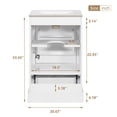 thumbnail image 3 of Harper & Bright Designs 20" White Bathroom Vanity with Sink, Modern Bathroom Cabinet Freestanding with Drawer, Wood Bathroom Storage Cabinet with Adjustable Shelf for Small Space, 3 of 14