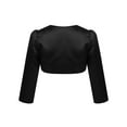 thumbnail image 2 of CHICTRY Kids Toddlers Girls Satin Long Sleeve Bolero Shrug for Christening Baptism Wedding Pageant Party Black 9-10, 2 of 6