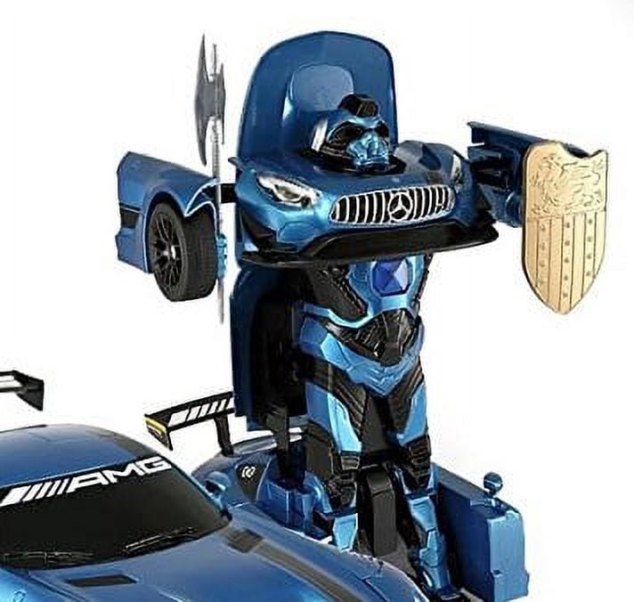 PlayWorld Robotic Revolution 1:14 RC Remote Control MeRC Remote Controledes-Benz GT3 2.4ghz Transformer Dancing Robot Car - Blue