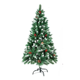 thumbnail image 5 of Arbol de Navidad Artificial 210m Verde con Efecto Nevado Piñas y Frutos Rojos Frondoso de Lujo con Serie de Luz Led, 5 of 7