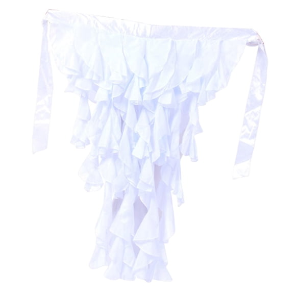 Pañuelo de cadera para danza del vientre para mujer, accesorios de moda, ropa de baile, cinturón de cadera con borlas Blanco