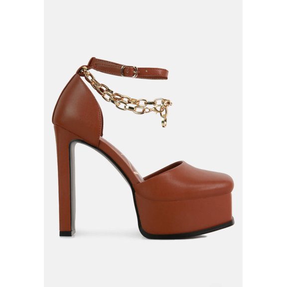 Blackpearl Faux Leather High Heeled Platform Sandals