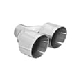 thumbnail image 2 of Flowmaster Exhaust Tail Pipe Tip 15391 2-1/2 Inch Inlet; 4 Inch Dual Outlet; Stainless Steel; Round; Angled Cut; Double Wall Edge; 10 Inch Length, 2 of 3