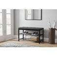 thumbnail image 2 of Nola Home 2-Tier Shor Rack Bench with Padded Seta, Entryway Shoe Organizer for 6 Pairs, Metal Frame, Compact Storage for Hallway, Closet, Mudroom, Black, 2 of 6
