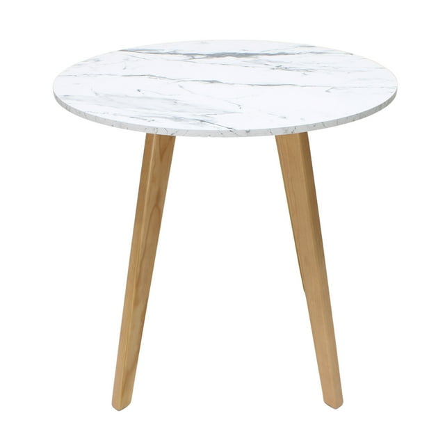 MESA FRANKFURT 80CM IMITACIÓN PIEDRA SINTERIZADA COLOR BLANCO