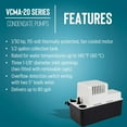 thumbnail image 4 of Volt GPH / HP Automatic Condensate Removal Pump for HVAC/Refrigeration Systems/Dehumidifiers with Overflow Detection Switch and Foot Cord /, 4 of 12