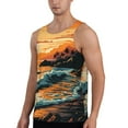thumbnail image 2 of Yiaed Serene Ocean Sunset Print Mens Compression Shirt Slimming Body Shaper Vest Workout Tank Tops Abs Abdomen Undershirts-Large, 2 of 7