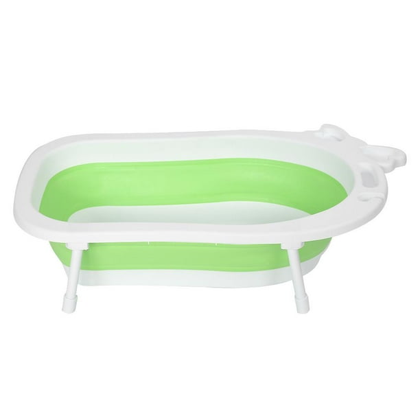 Mgaxyff Foldable Baby Bathtub Collapsible Infant Bathroom Portable Shower Basin (Green