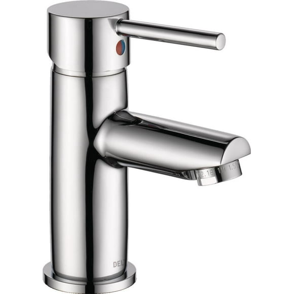 Delta Faucet Modern Single Hole Bathroom Faucet, Single Handle Bathroom Faucet Chrome, Bathroom Sink Faucet, Drain Assembly, Chrome 559LF-PP 7.25 x 6.00 x 6.25 inches