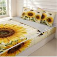 thumbnail image 3 of Erosebridal Cute Bee Zipper Twin Comforter Sets with Fitted Sheet and 2 Pillowcases,Dreamy Sunflower Floral Zipper Bedding Set,Beige Yellow,Light Gray Reversible,4pcs, 3 of 8