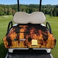 thumbnail image 2 of Psesaysky Universal Golf Cart Seat Covers for EZGO, Breathable Golf Seat Blanket with 4 Pockets and Handle Fits for Yamaha, Club Car and Other 2 Person Seats (Burning Flame), 2 of 8