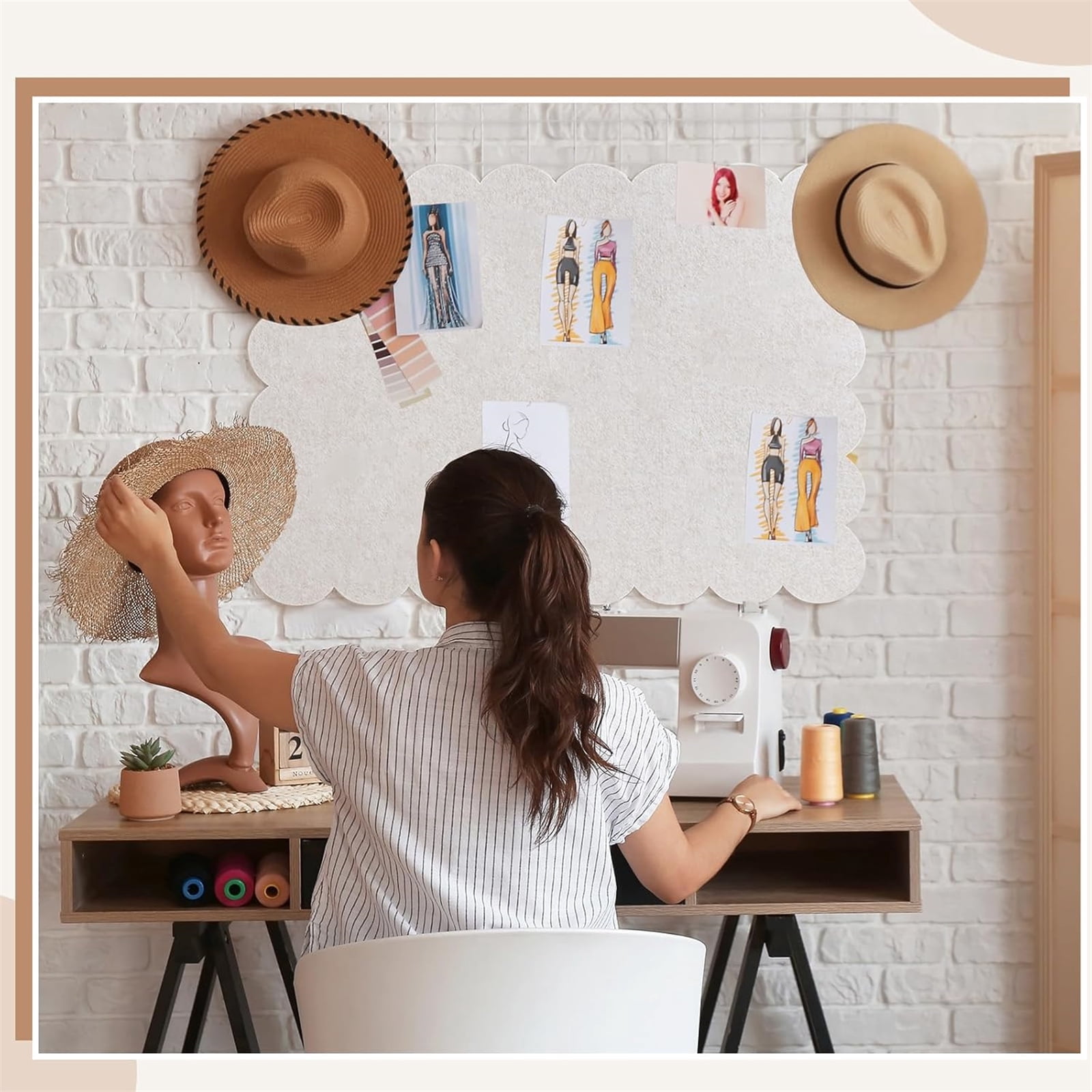 Felt Bulletin Board,Bexikou 36 x 24 Inches Cork Board Felt Board Tiles,Foldable Pin Cork Board for Wall, Pin Board Notice Boards for Home Office Kitchen